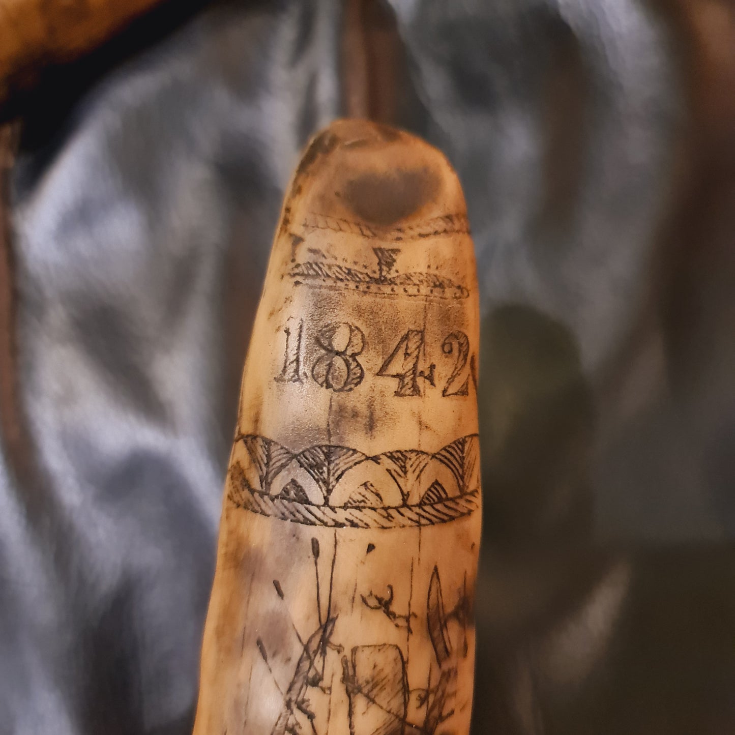 Two large Pieces of Scrimshaw made from Resin