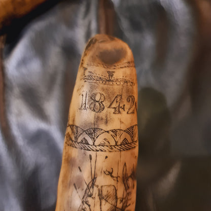 Two large Pieces of Scrimshaw made from Resin