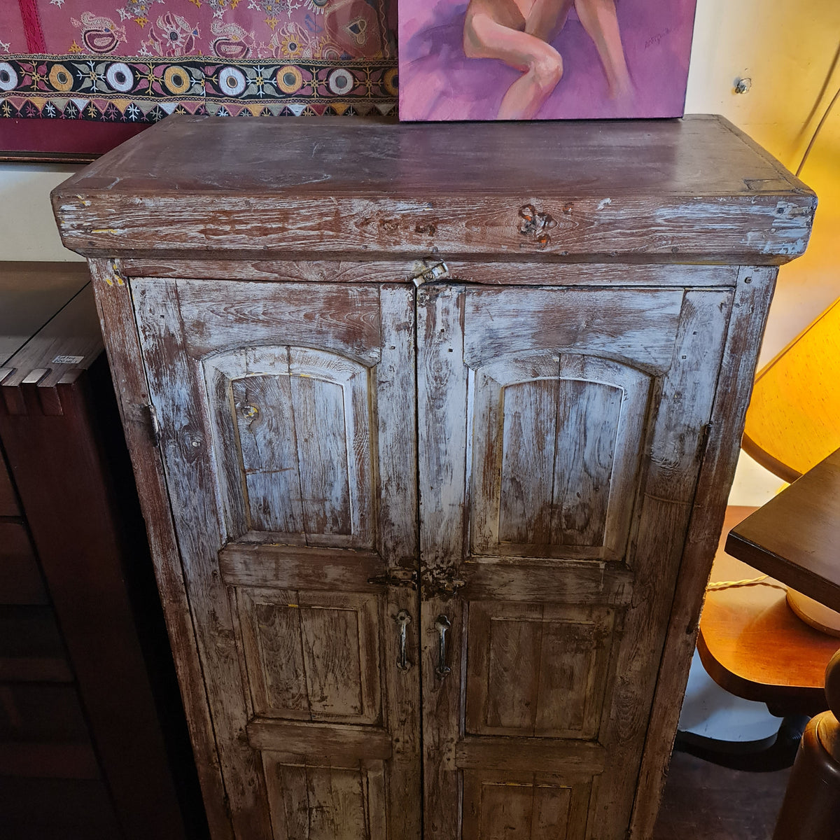 Rustic Vintage Country Style Cabinet for Linen or Pantry Products