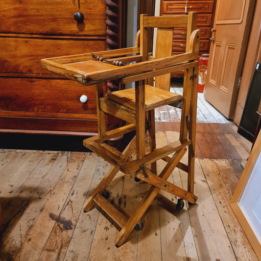 Antique Childs Hi Chair of Metamorphic Design