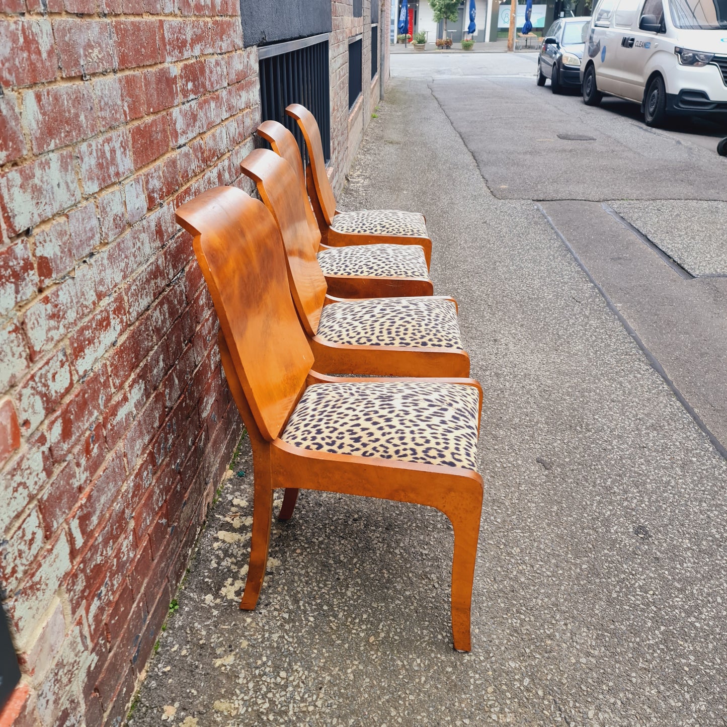 Deco Dining Chairs Six 6 Birds Eye Maple For Repair