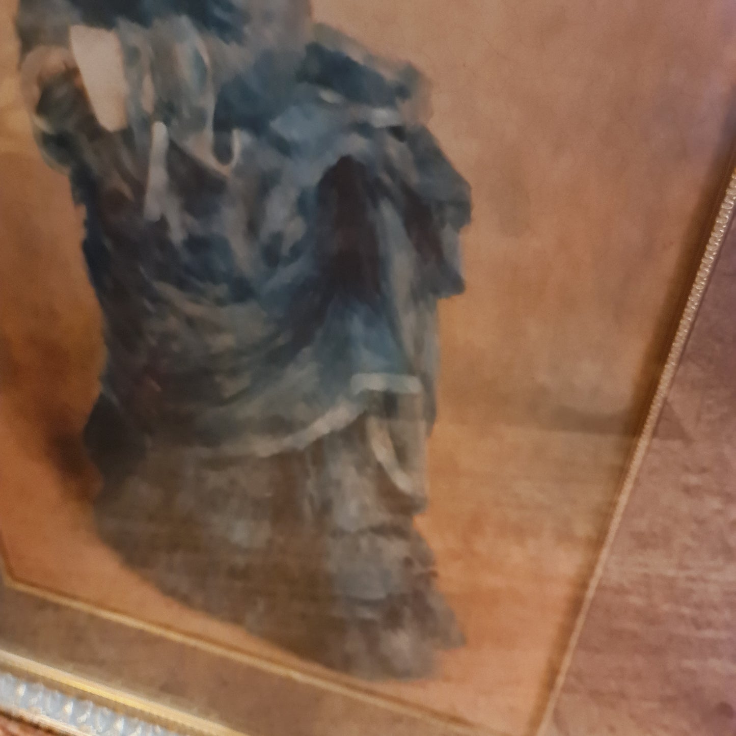 Impressionist Style Picture of Woman in Blue Dress