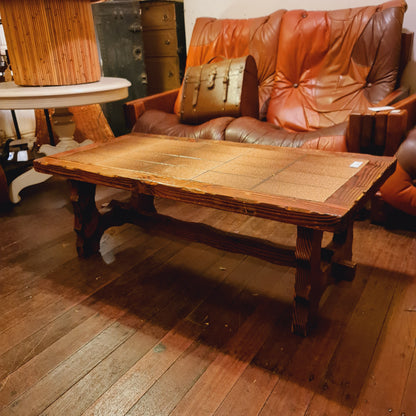 Tile Top Coffee Table Retro Style 1970's