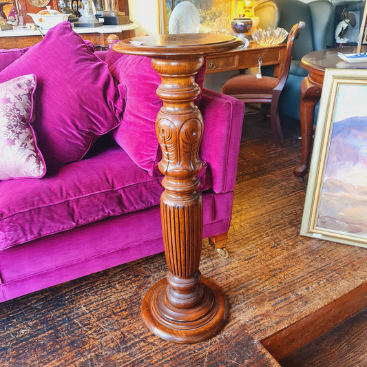 Pedestal in Turned and Carved Wood for Plants, Statues,Busts or Important Vase