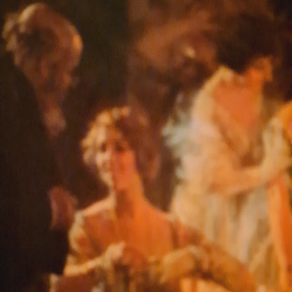 Gilt Framed Painting of Candlelit Dinner in the Impressionist Style