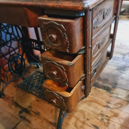 Singer Treddle Sewing Machine with Iron Frame