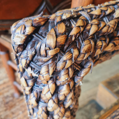 Mirror Framed in Woven Cane with Bevelled Glass
