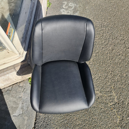 Black Leather Swivel Dining Chairs in as New Condition