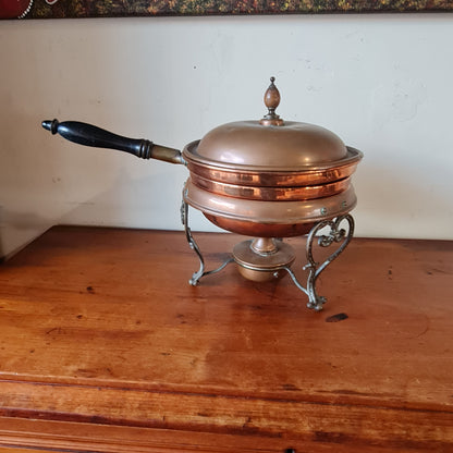Copper Warming Pan with Tin Lining made in Germany with Stand and Burner
