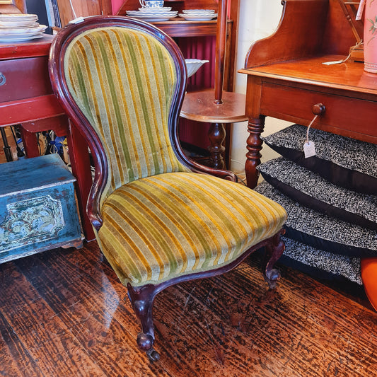 Antique Slipper Chair Nursing Bedroom Armchair