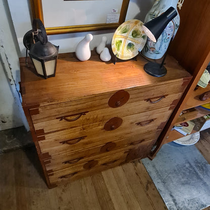 Japanese Tansu Cabinet Drawers in Two Parts