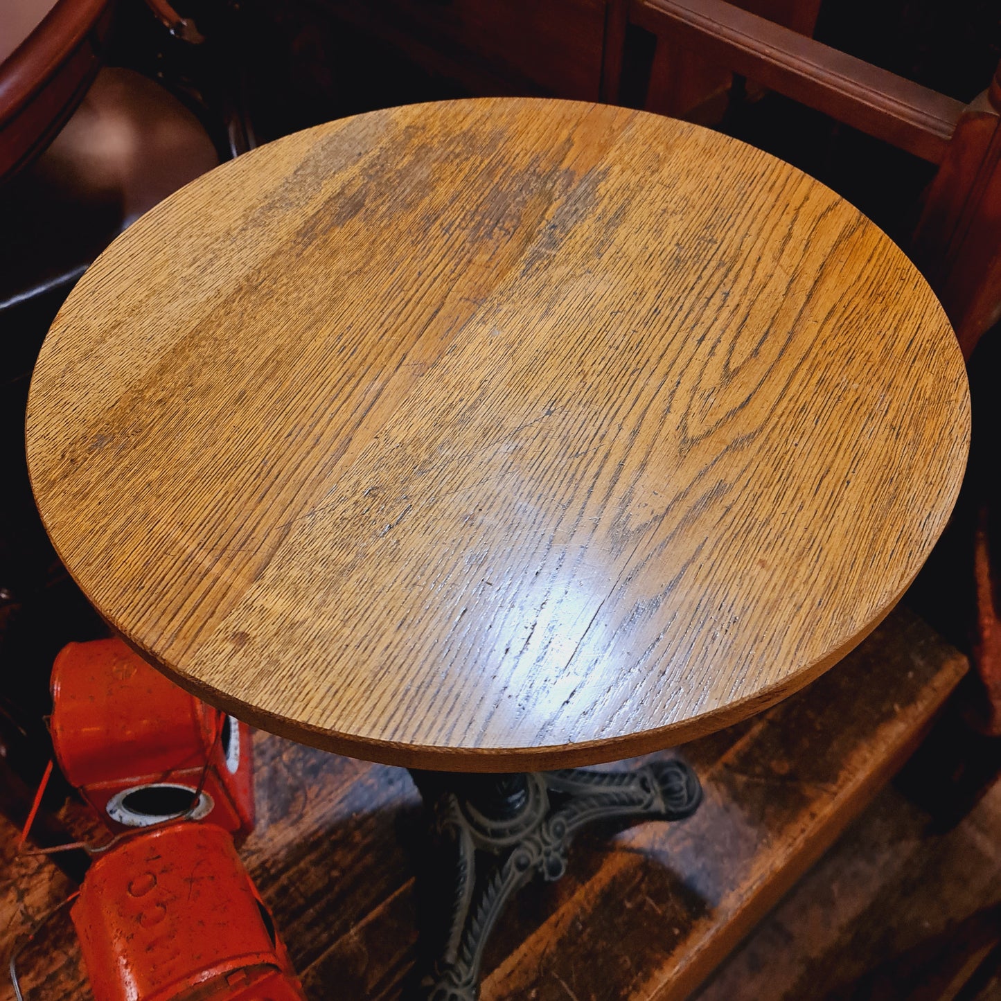 Cafe Table with Oak and Iron