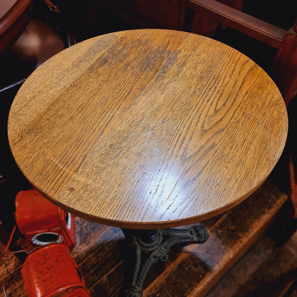 Cafe Table with Oak and Iron