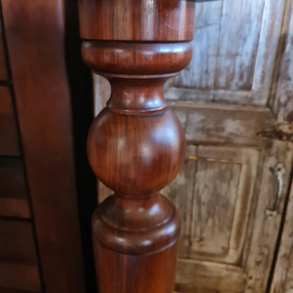 Antique Pedestal in Turned Blackwood for Plants Pot or Statue