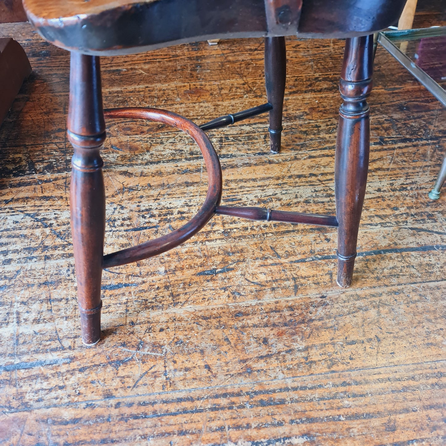 Set of Six Hoop Back Yew Dining Chairs with Arms