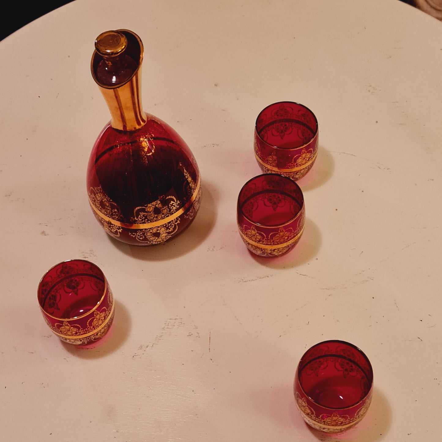 Decanter and Glasses from Murano Italian Glass Works