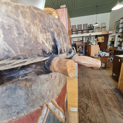 African Standing Drum with Original Leather