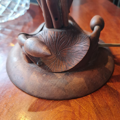 Table Lamp made from Wood in the Shape of a Flower