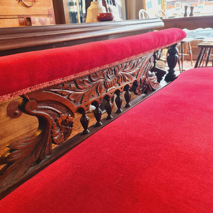 Red Velvet Chaise Longue or Victorian Day Bed