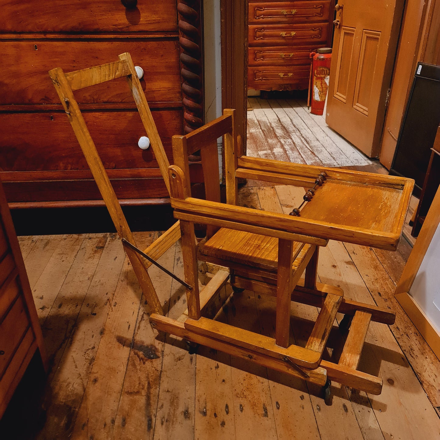 Antique Childs Hi Chair of Metamorphic Design