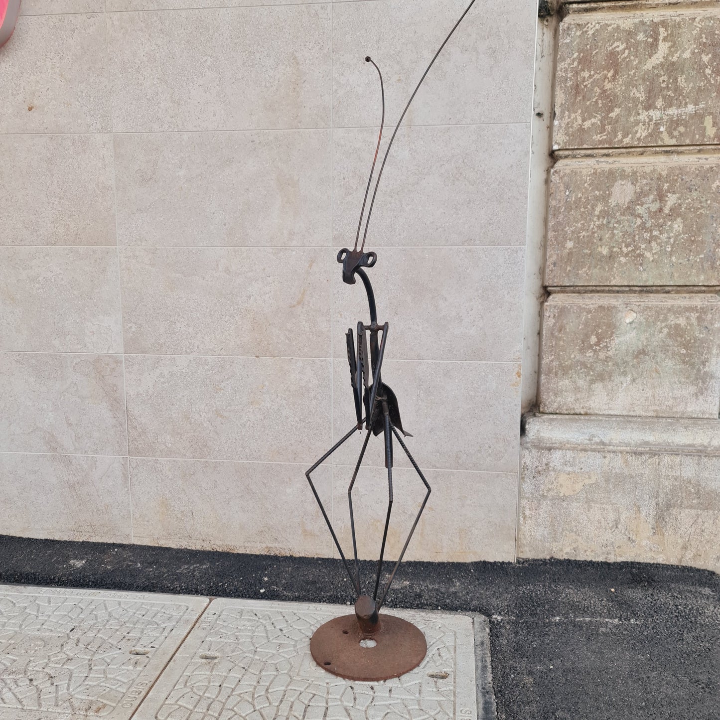 Metal Sculpture Grasshopper Steel Welded Art Garden