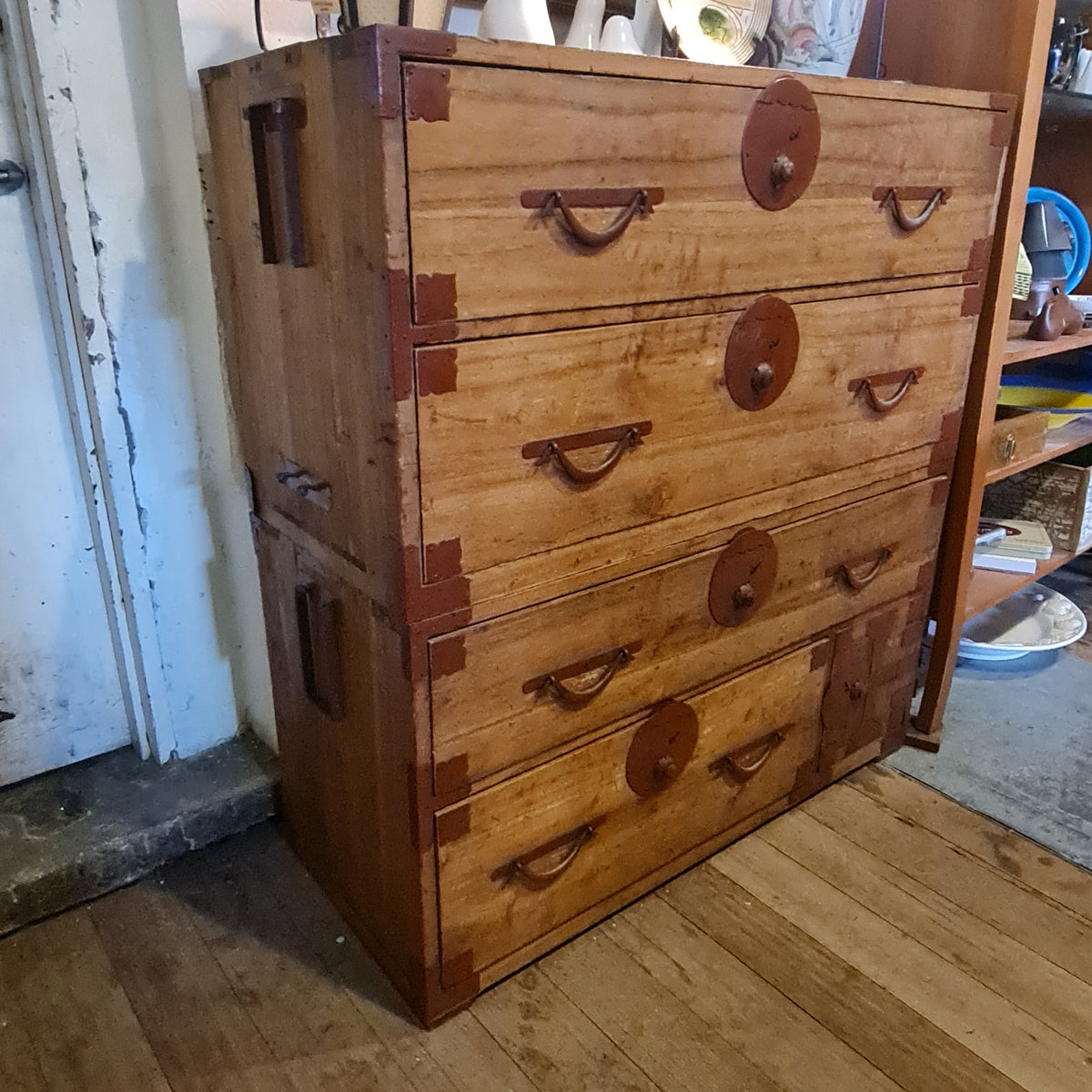 Japanese Tansu Cabinet Drawers in Two Parts