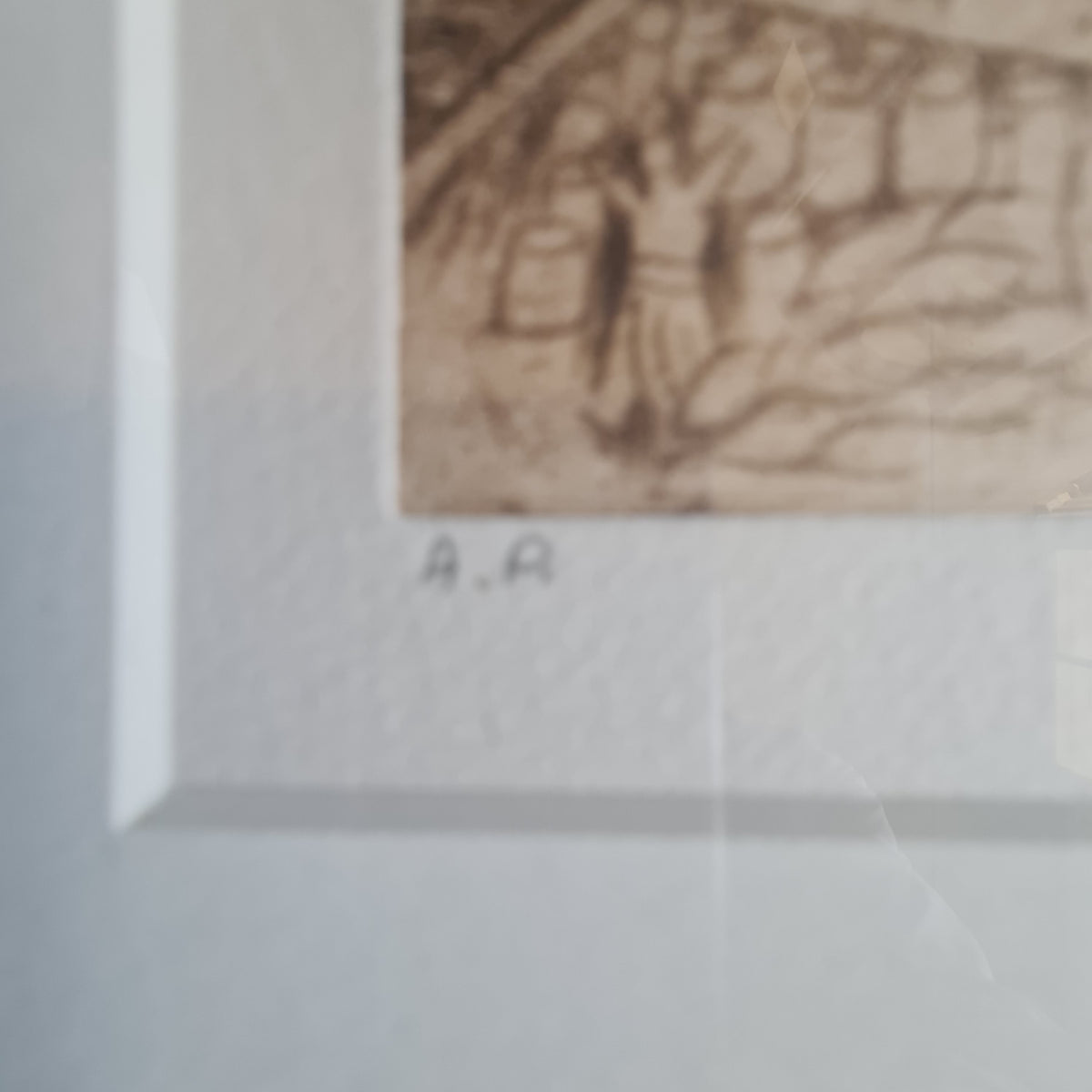 Signed Etching by Nachum Gutman of Boat and Harbour