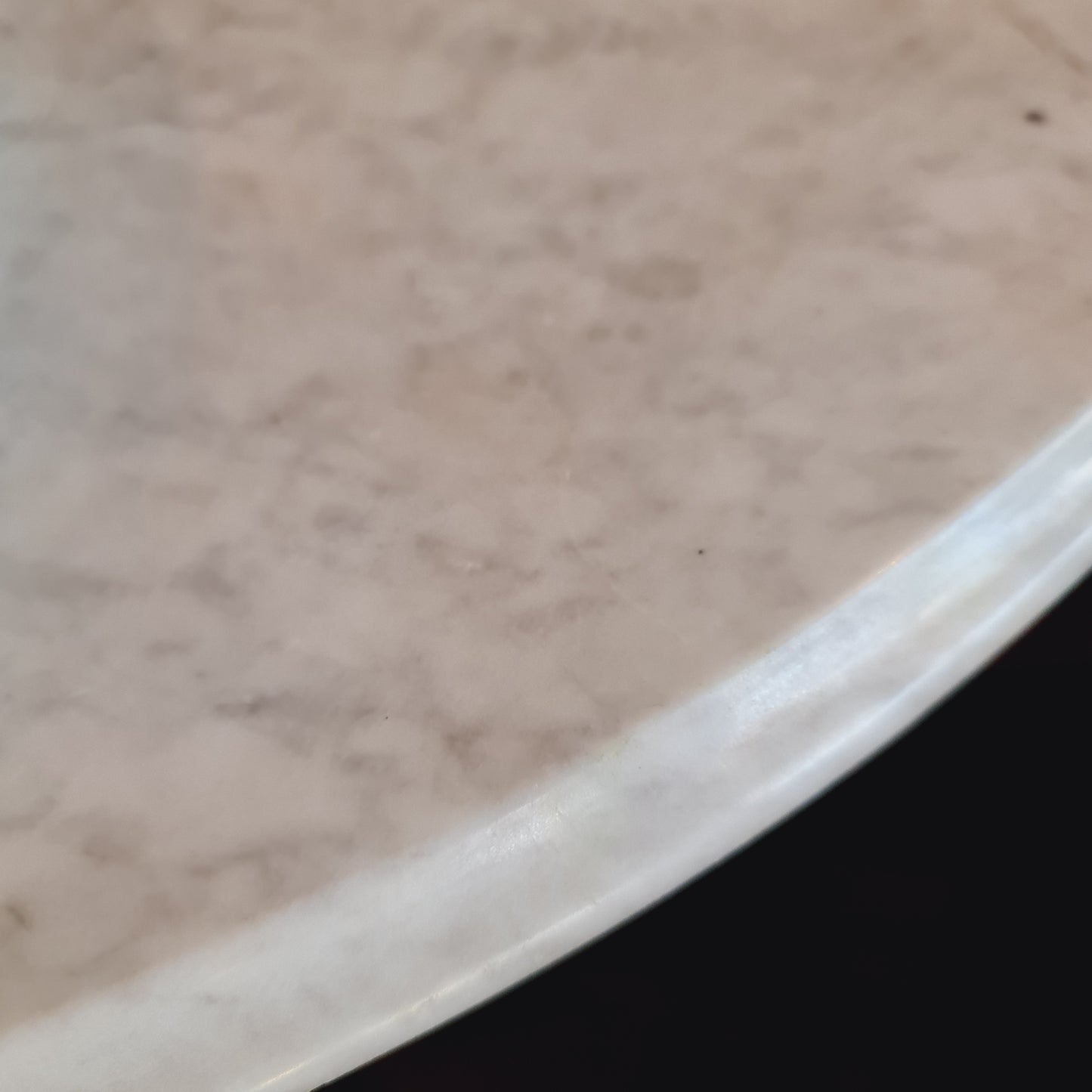 Dining Table with Round Marble Top and Antique Wooden Base