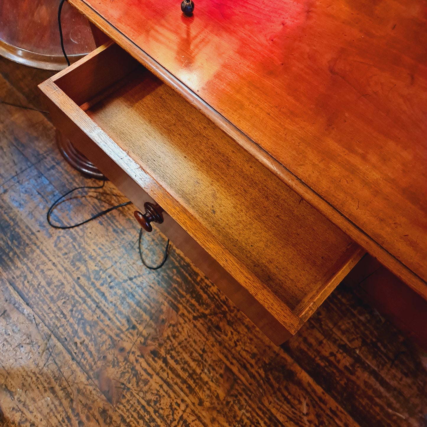 Antique Cedar Desk with Gallery