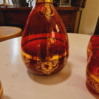 Decanter and Glasses from Murano Italian Glass Works
