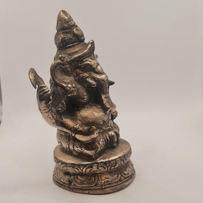 Ganesh Indian Folklore Statue Silver