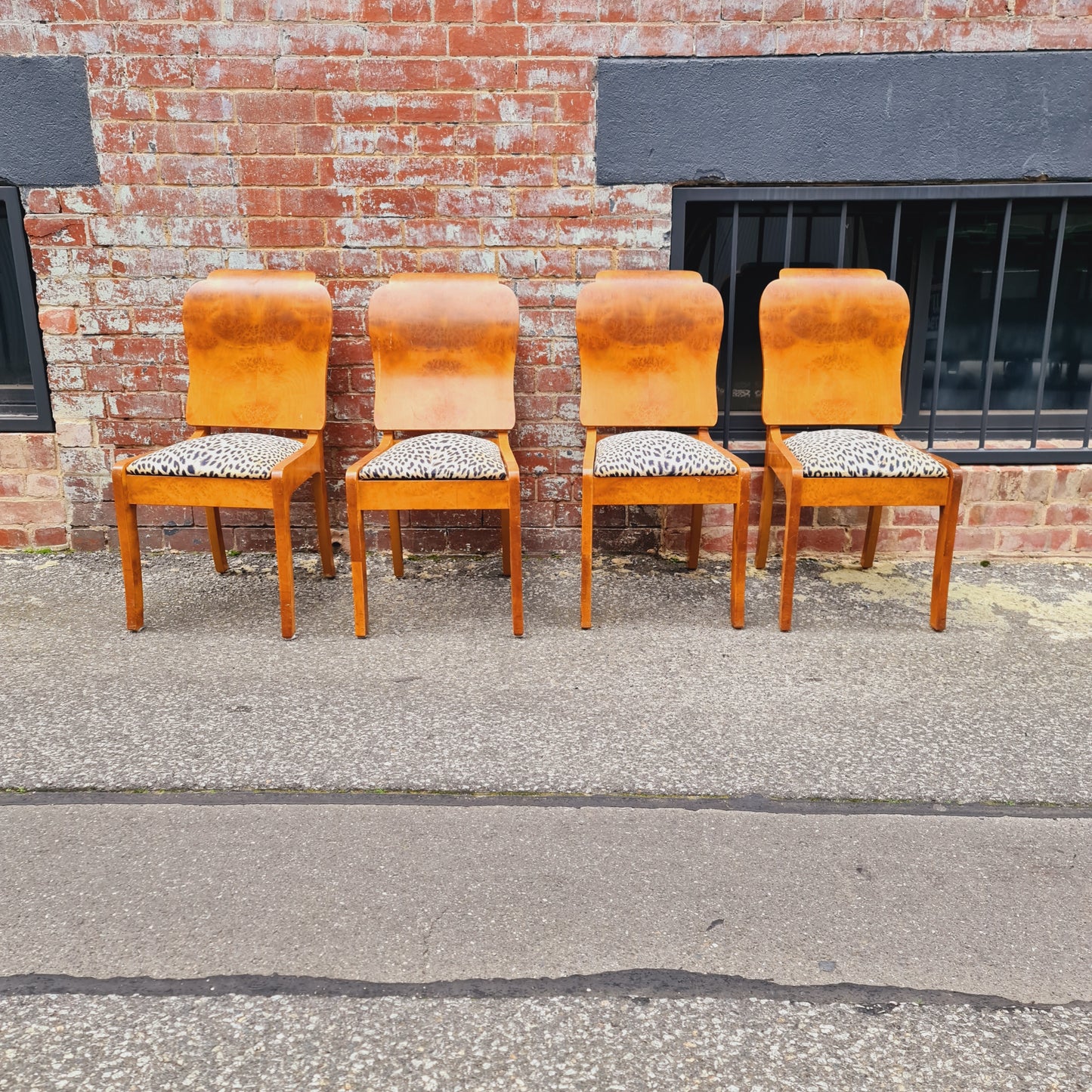 Deco Dining Chairs Six 6 Birds Eye Maple For Repair