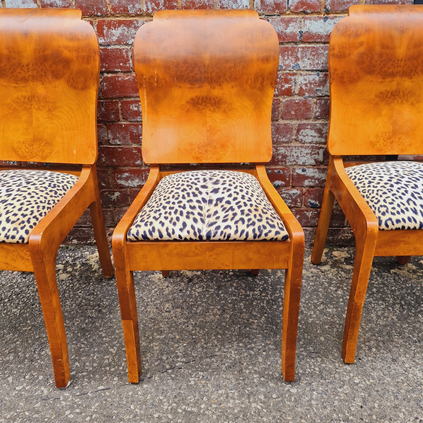 Deco Dining Chairs Six 6 Birds Eye Maple For Repair