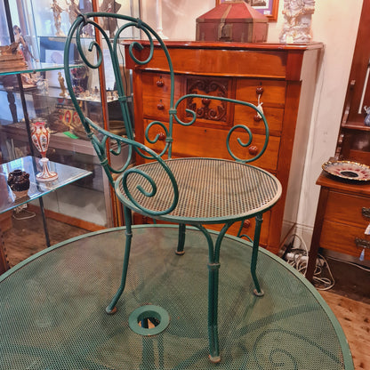 Garden Setting Round Table and Four Chairs Wrought Iron