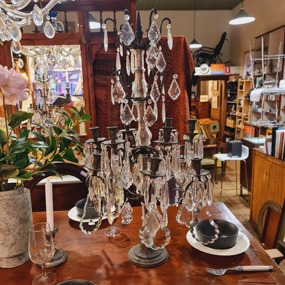 Crystal Candelabra with Iron Frame