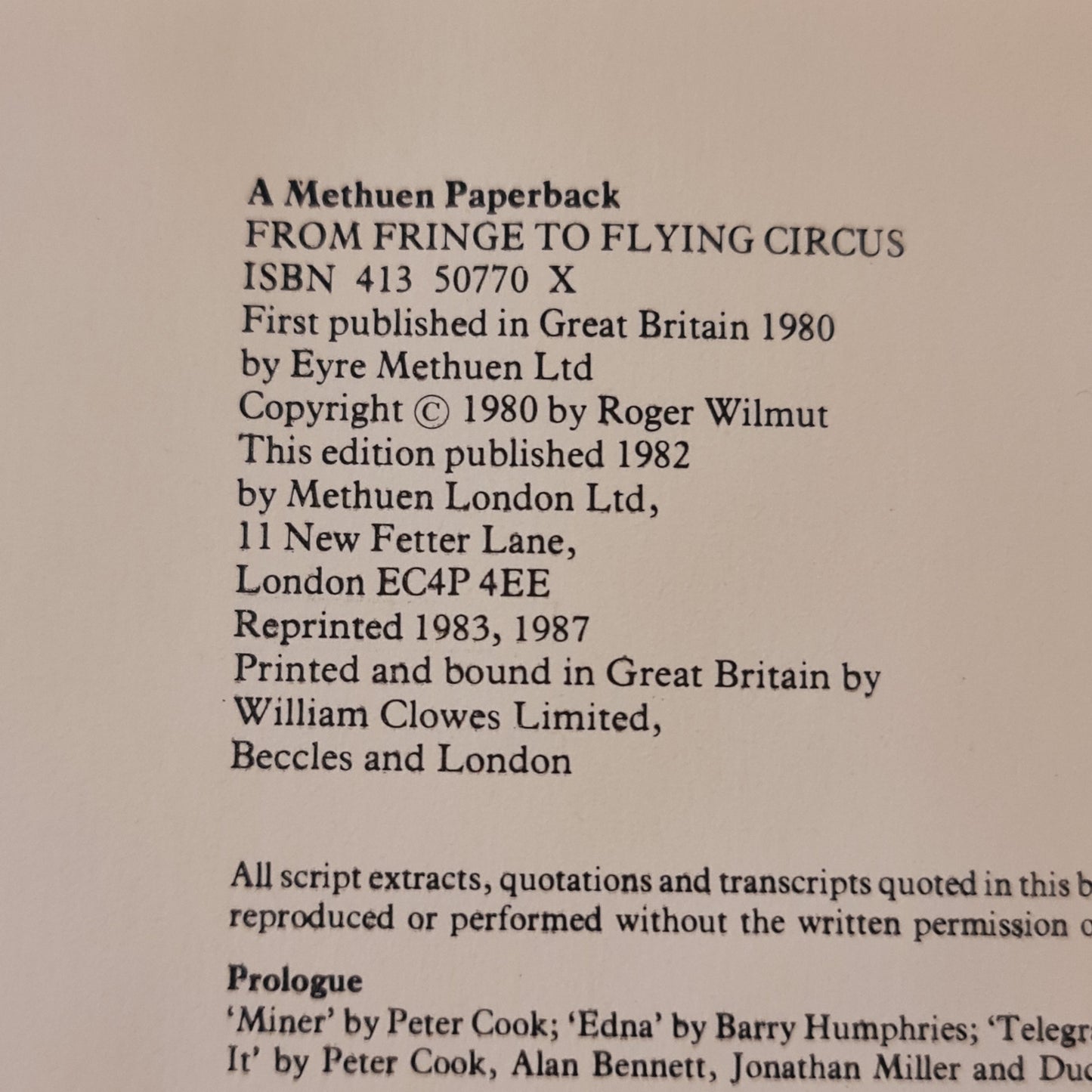 From Fringe to Flying Circus by Roger Wilmut