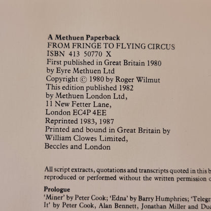 From Fringe to Flying Circus by Roger Wilmut