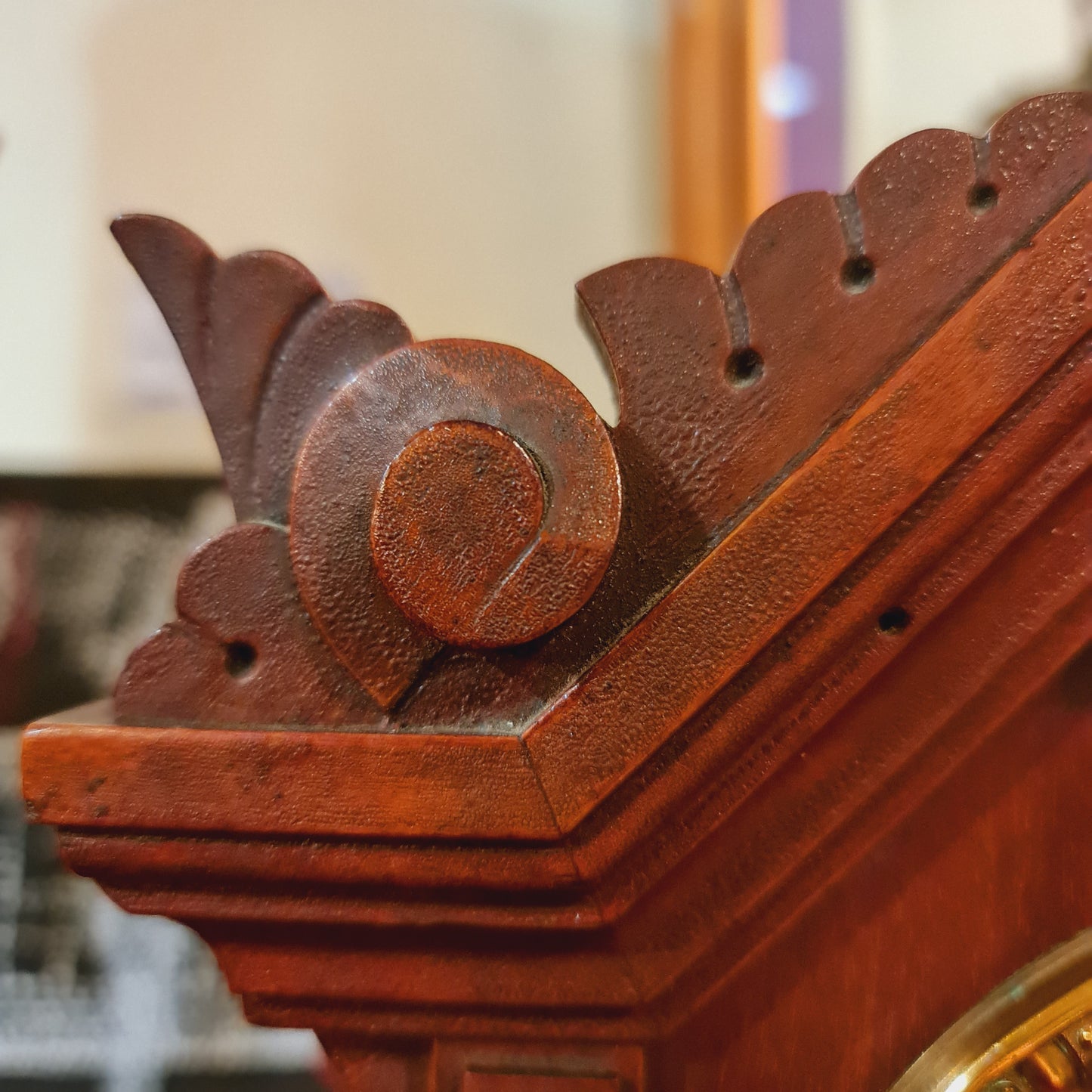 Ansonia Mantel Clock Antique with Wooden Case