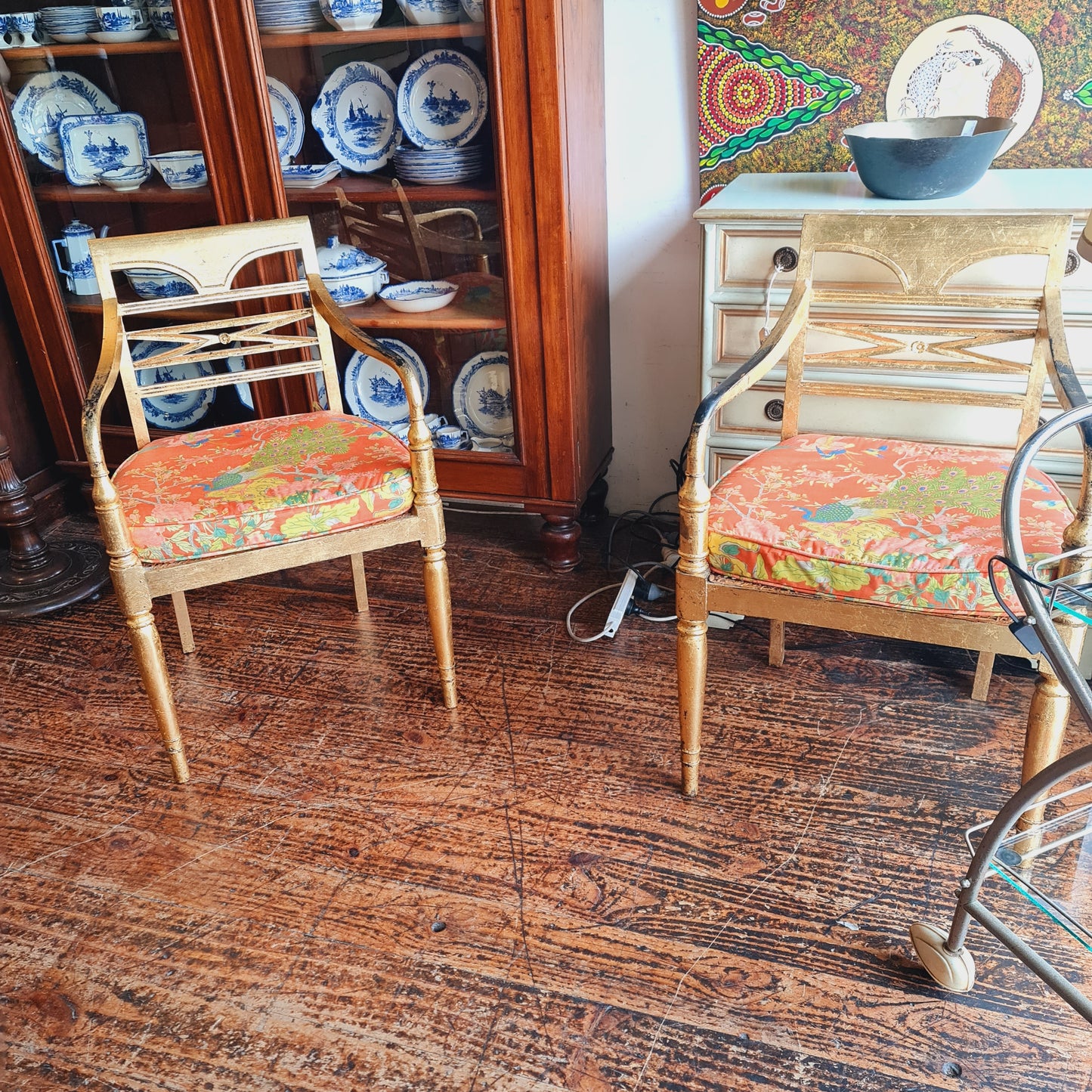 Pair of Gilt Painted Armchairs