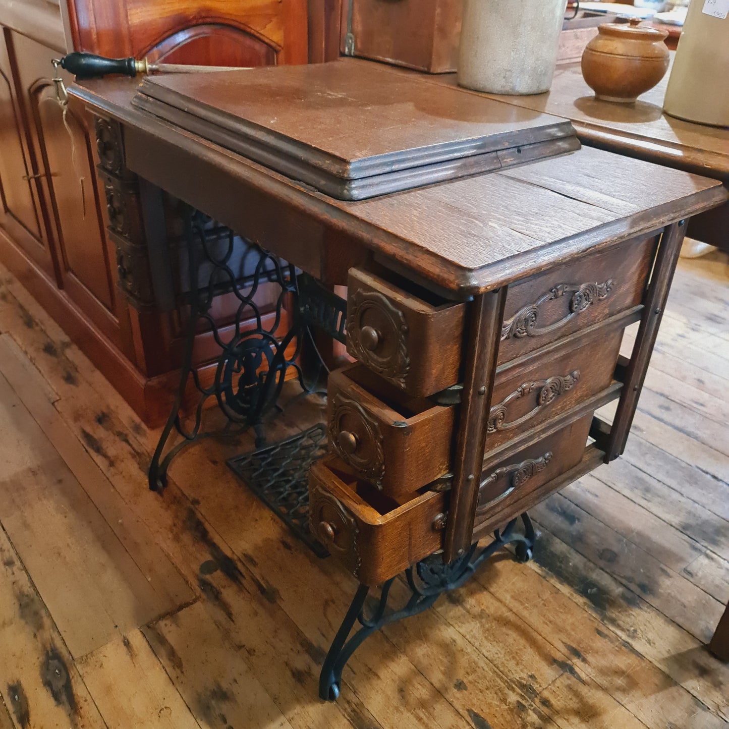 Singer Treddle Sewing Machine with Iron Frame