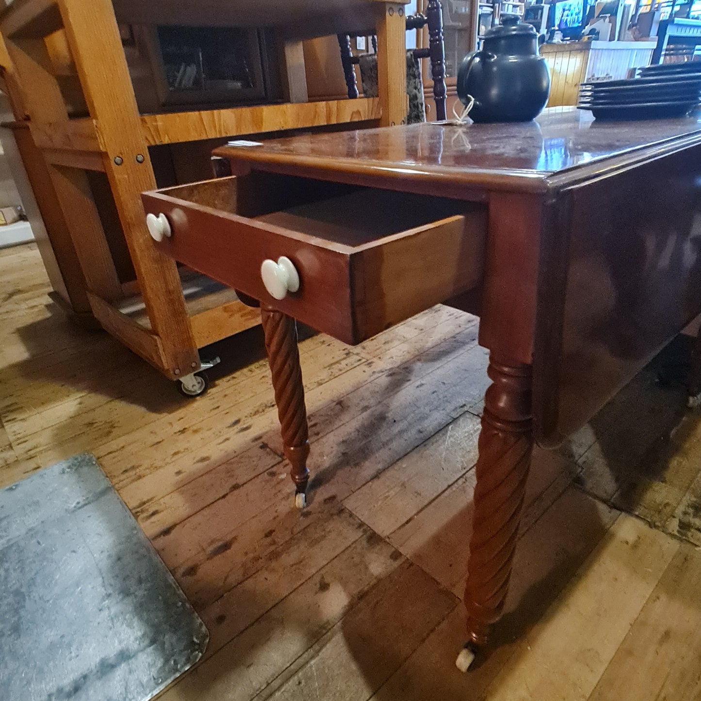 Drop Sided Extending Antique Dining Table