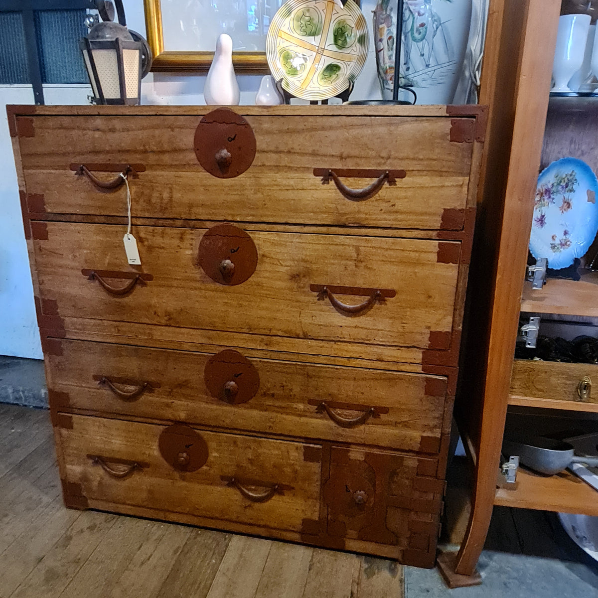 Japanese Tansu Cabinet Drawers in Two Parts