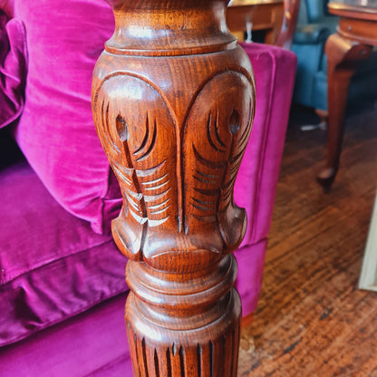 Pedestal in Turned and Carved Wood for Plants, Statues,Busts or Important Vase