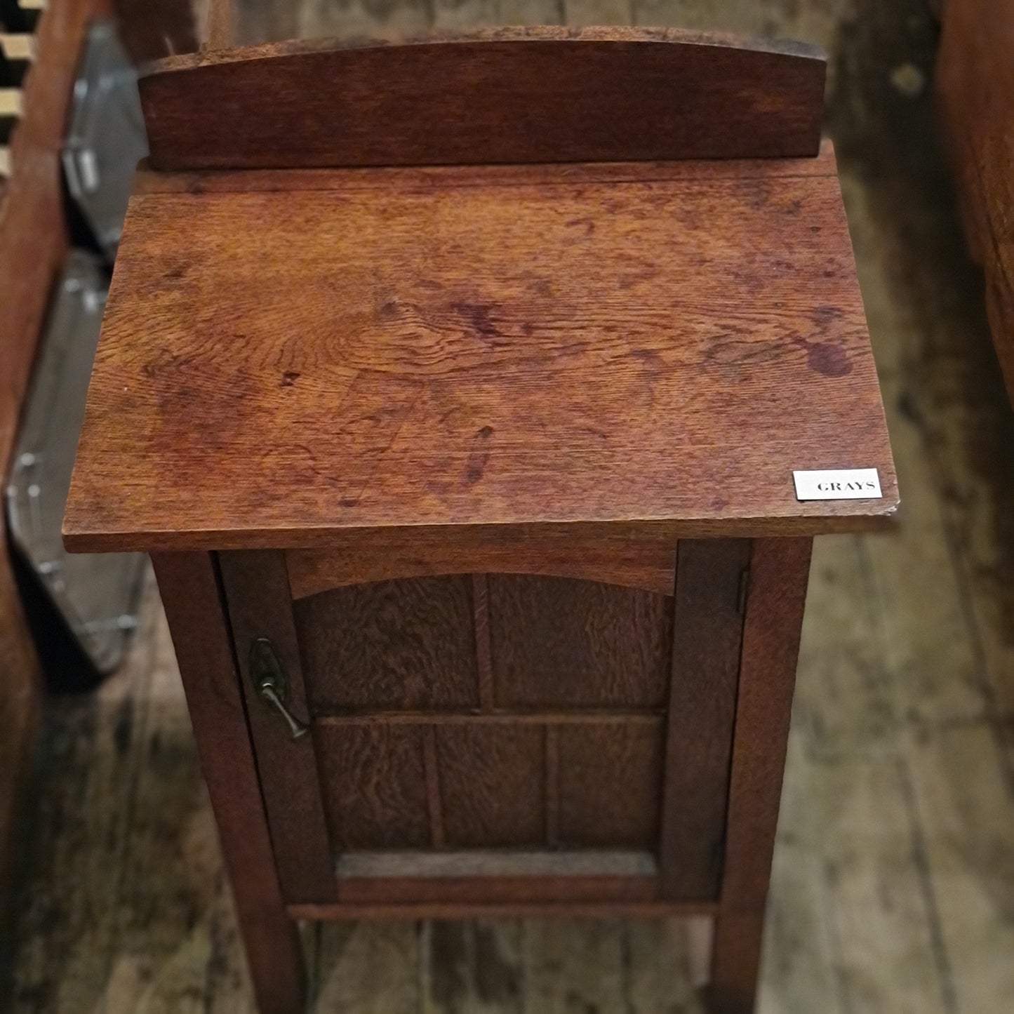 Bedside Cabinet Vintage Antique arts and Crafts Period