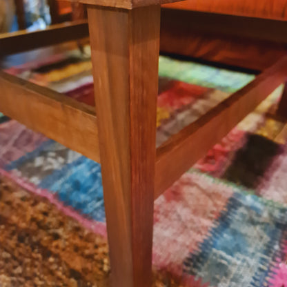 Sleek 1970's Square Danish Style Coffee Table in Teak Wood Finish