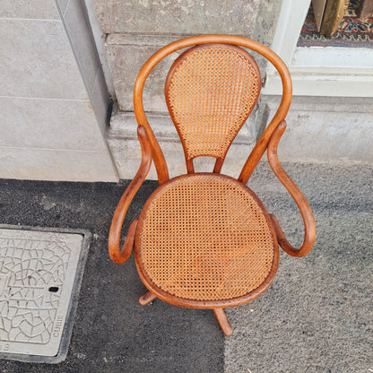 Bentwood Thonet Style Vintage Desk Chair with Swivel