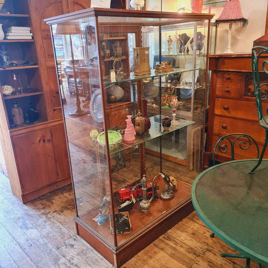 Antique Glass Display Cabinet with Wooden Frame made by Boston Co