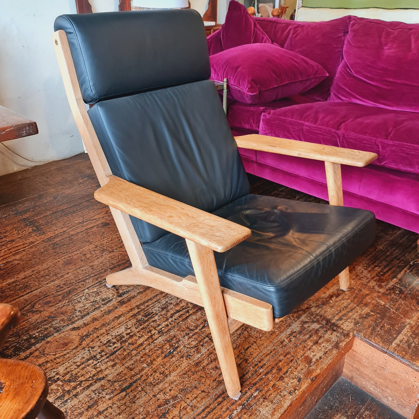 Plank Chair Hans Wegner Oak Getama Leather
