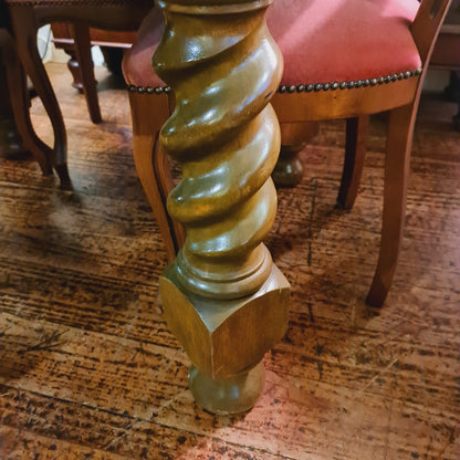 Antique Round Oak Extension Table in The Jacobean Revival Style
