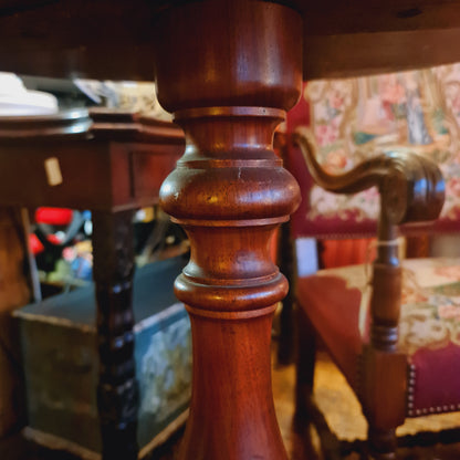 Round Antique Wine Table on a Tripod Base